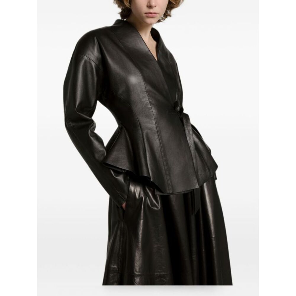 Alberta Ferretti Women Faux Leather Midi Skirt